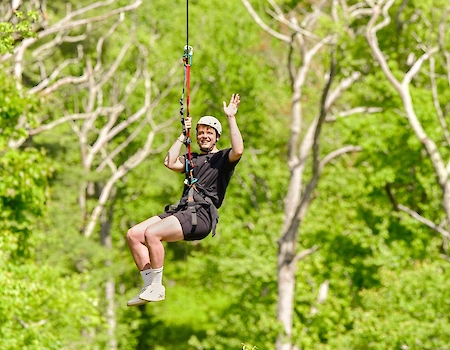 Adventurous ziplining at The Preserve Resort & Spa