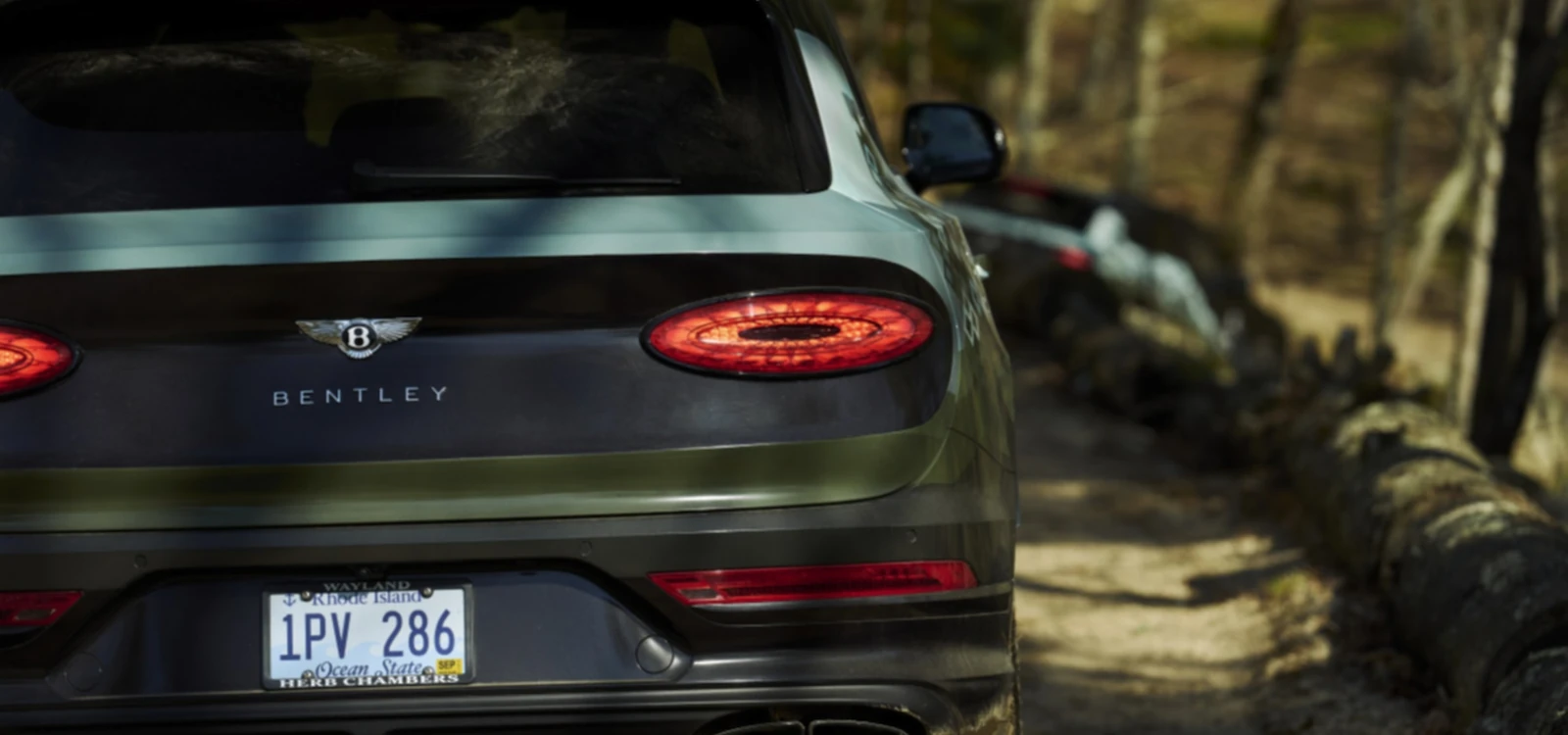 Bentley Bentayga navigating a steep decline at the Bentley Off-Road Experience at The Preserve in Rhode Island