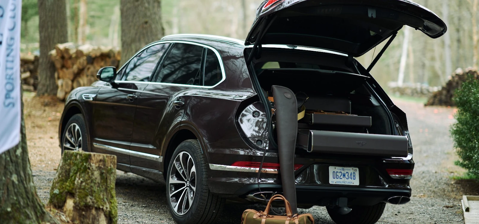 Bentley Bentayga parked with the trunk open, showing off its cargo space at The Preserve Sporting Club